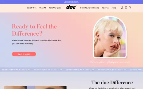 Doe Lashes — homepage