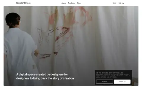 Greydient Store — homepage