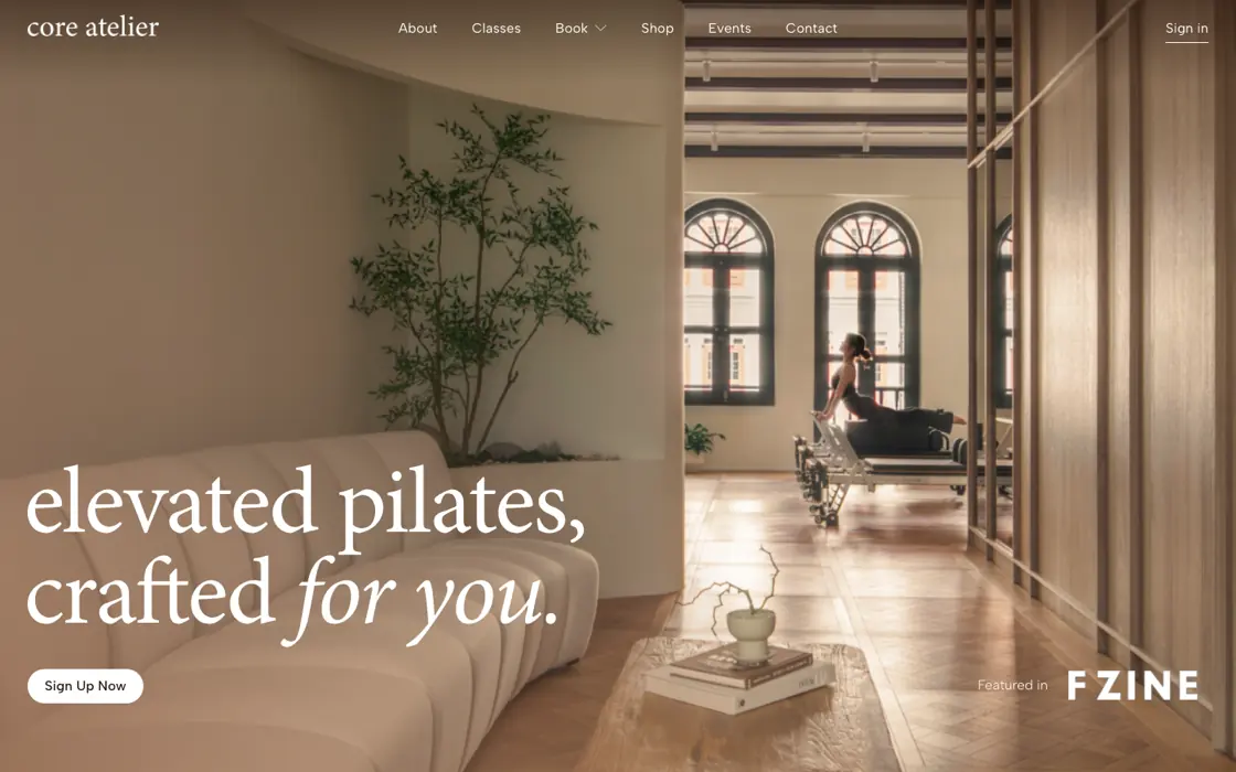 Core Atelier Pilates homepage